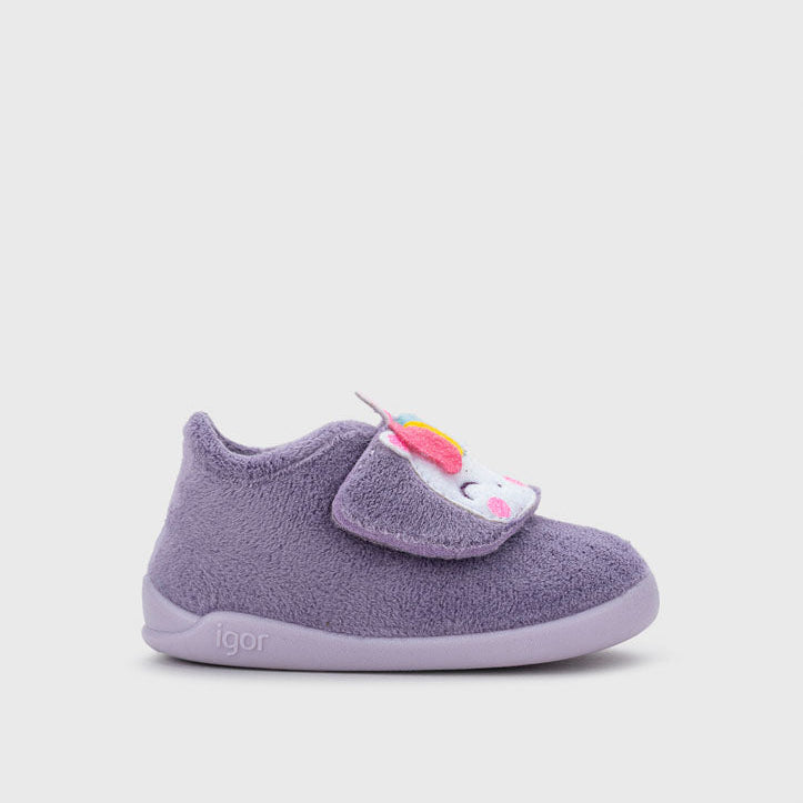 Zapatilla de casa Respetuosa Unicornio Malva Igor